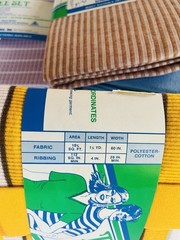 Vtg 70s Tee Set Fabric Wholesale Lot 7pc Deadstock Knit Ribbing NOS Stripe Solid