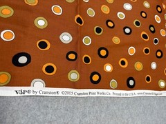 Retro Circle Pattern Fabric by Cranston 1/2 yard x 44″ Cotton Brown Orange Green