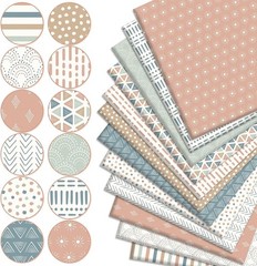 Pastel Boho Fat Quarters – 12 Unique Cotton Fabric Bundles for Sewing & Quilting