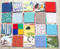 Lot of 150+ Granny’s Vtg 4″ X 4″ Charm Quilt Squares 1930s to 1990s Fabric