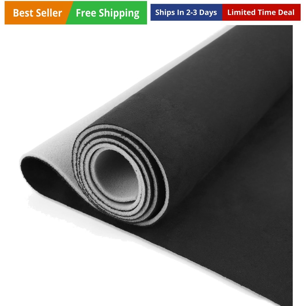 Black Suede Headliner Fabric 96″ L × 60″ W with Foam Backing, Automotive Inte…