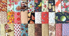 I SPY Pastry Chef Food Drink Fat/ Long Quarter 1/2 Yard Quilt Fabric Bundle Lot