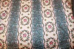 Vintage cameo floral “garland ribbon” polished cotton fabric length 66″