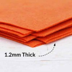Premium Felt Roll – 12″ x 10yd – Orange – Soft Wool-Like 1.2mm Thick
