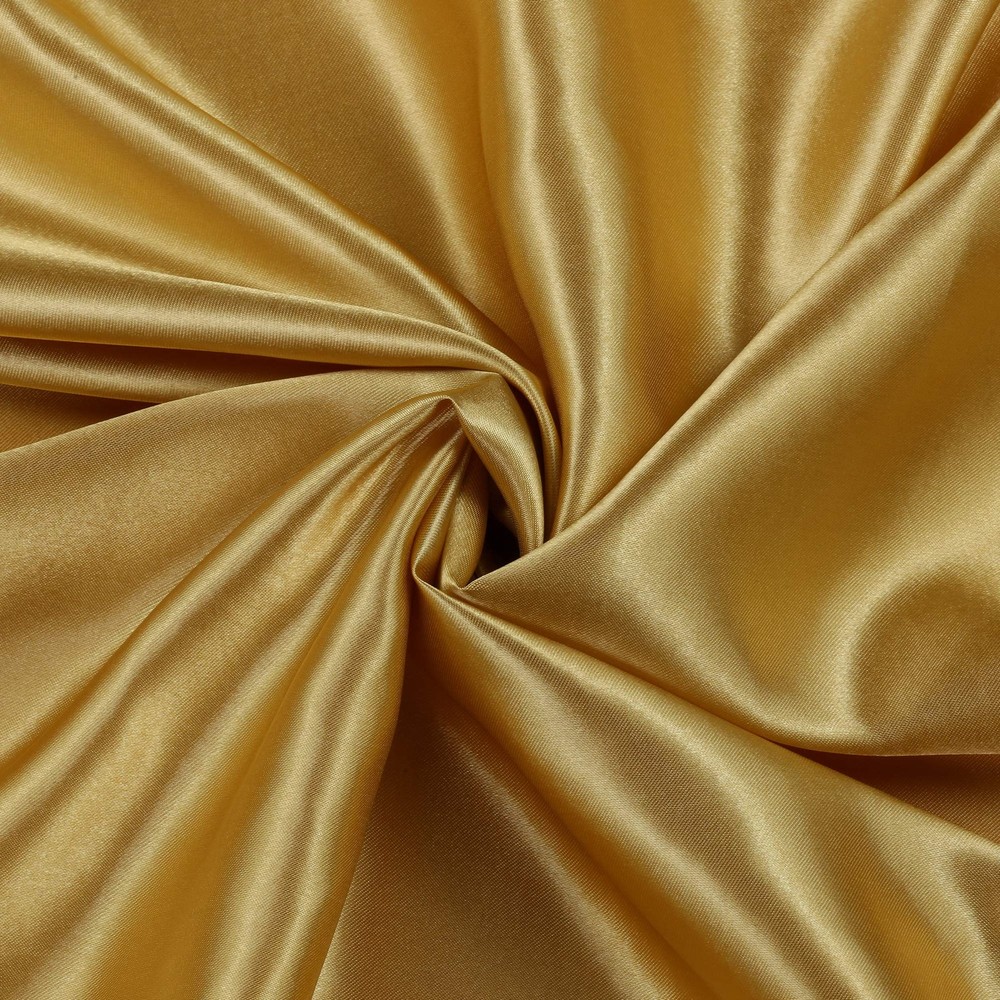 MDS Christmas Satin Fabric 5 Yards, 44″ Wide, Silky Smooth Charmeuse Sateen Gold