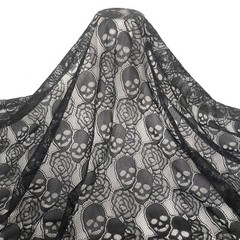 60 * 36 inches Lace Fabric, 1 Yard Black Skull Pettern Lace Fabric, 1 yd Non-…