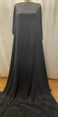 100% Luxury Plant Dyed Silk Charmeuse Black Fabric 2 .75 Yards Length 44″ Wide