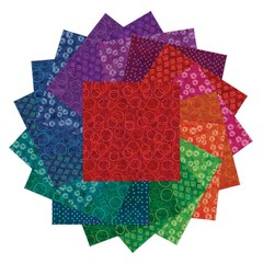 10in Squares Bali Effects, 42pcs/bundle Benartex Cotton Layer cake