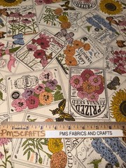 MODA My Secret Garden 100% cotton fabric by yard 36×44 20981 11 Garden Seed imag