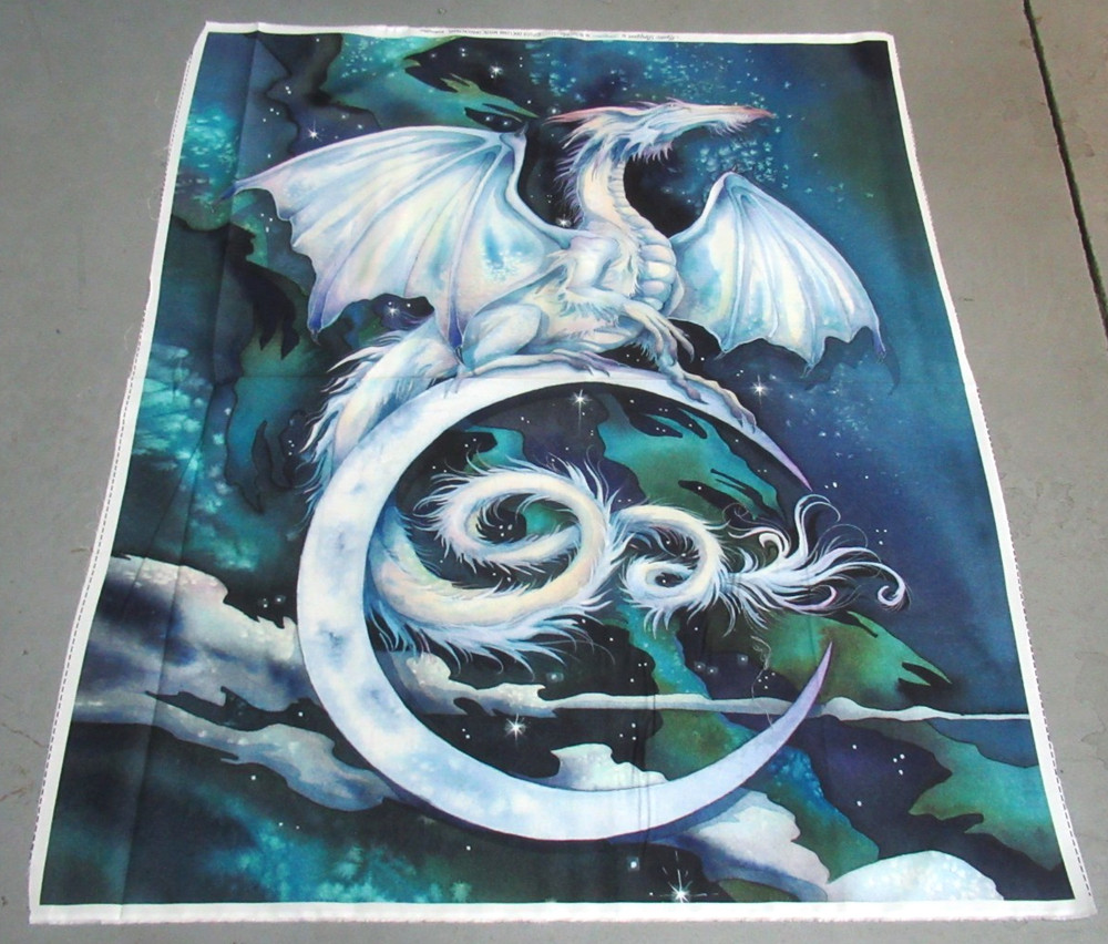 Michael Miller quilt-craft fabric MYSTIC DRAGON PANEL midnight 1 yd (ddc-12588)
