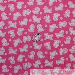 BonEful Fabric FQ Cotton Quilt Pink White Green Leaf Flower Summer Garden Print