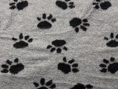 Faux SHERPA FLEECE Sheepskin Fabric Material GREY WITH BLACK PAWS