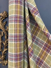 100% Wool British Tartan – Mauve & Olive – Midweight Jacket / Upholstery Fabric