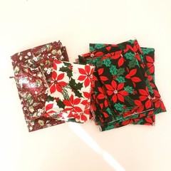 Fabric Scraps Varies of Sizes n Fabric Types- Christmas Mistletoe 8oz