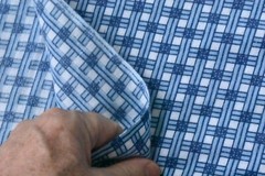 By 1/2 Yd, Blue, Navy & White Weave-Look-Print Flannel, E132