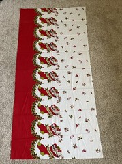Vtg CHRISTMAS Stocking Doll Teddy Toys Cotton Fabric Pillowcase Apron Tablecloth