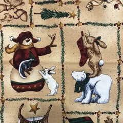 Frosty Friends Teresa Kogut Northern Christmas Cotton Fabric 1/2 Yd 18″ x 45”