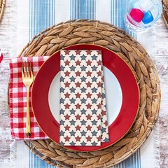 12 Pcs Patriotic Cotton Fabric Bundles Vintage Plaid Stripe Star Fat Quarters
