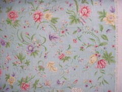 13Y GP & J Baker R1369 Queen Anne Chinese Sky Blue Linen Print Upholstery Fabric