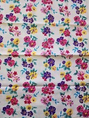 45″ w X 22.5″L Floral Cotton Linen Sewing Craft Quilting Fabric Remnant Colorful