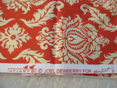 Joel Dewberry Aviary 2 Orange & Yellow Damask Cotton Fabric 2.1 Yards