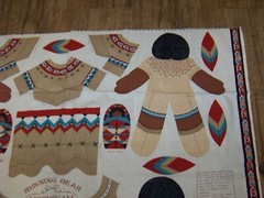 Vintage Running Bear MoonBeam and Baby Blossom Concord Fabric Craft Panel