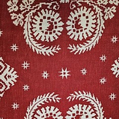 Red White Thin Bedspread Coverlet Piece Farmhouse Decor 19 x 26