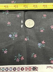 Vintage 1988 House N Home Fabrics Black And Floral Pattern 3 Yards 54” Wide B2