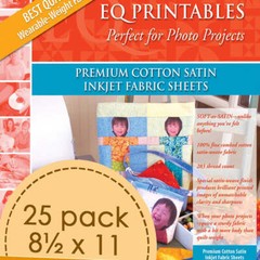 Cotton Satin 283-Thread-Count Inkjet Printer 25 Fabric Sheets 8-1/2-Inch x 11-In