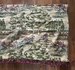 Ralph Lauren New Leighton Equestrian Fabric REMNANT 25”x90” Olive Fox Hunt READ