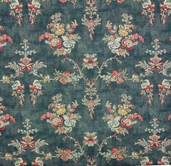 BALLARD DESIGNS QUINTON NAVY BLUE FLORAL MULTIUSE LINEN FABRIC BY THE YARD 54″W