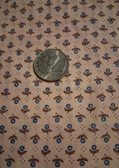 Purple Green Flowers On Light Pink Cotton Fabric 36″ X 18″