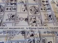 1/2YD X 44″ NEWSPAPER STRIP PEANUTS BLACK AND WHITE/SPRING/ NEW COTTON #2452