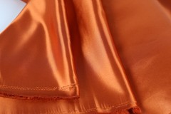 Orange Bridal Satin Fabric by the Yard, Silky Satin for Dresses and Event Decor