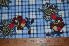 Cotton flannel fabric, blue Taz Warner Brothers, 45″ x 1.8 yards