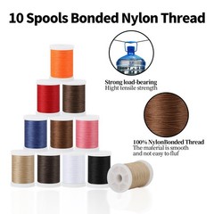 10 Spools Extra Strong Upholstery Thread, Bonded 218 yards, Common colors