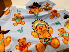 Large Fabric Lot Country Crafts DIY Decor BIN F