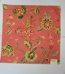 THIBAUT Coral Orange SWEET LIFE GEORGETOWN 25″ Square Cotton Upholstery Fabric