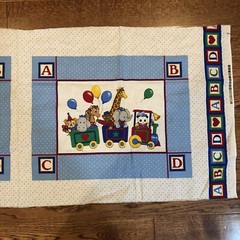 VIP Cranston ABCD ZOO TRAIN Fabric Pillow Panel 100% Cotton USA 16 x 13 Wall Art