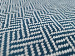 Covington LAT GEO PEACOCK Teal Blue Trellis Weave Designer Drapery Uph Fabric
