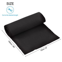 39″ Elastic Cuffs Ribbed Trims Cotton Fabric Knit Rib, 6″ Black