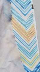 White Aqua orange Lime green Chevron Piece of Swim Fabric 1.5 yds X 82″w