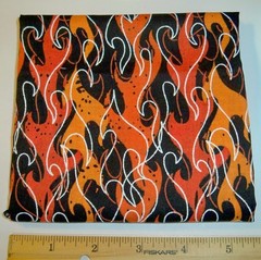 Joann Fabrics Orange White Black Flames Cotton Fat Quarter