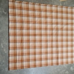 Orange & Brown Plaid Checkered Quilt Fabric Textiles 216″ x 66″ New Arrival