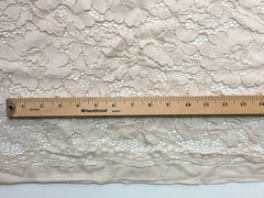 Summer BEIGE Floral Pattern Double Dyed Flat Lace on Mesh Fabric by the Yard –