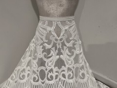 White 4way stretch sequin Lace fabric 50” Width Sold By The Yard