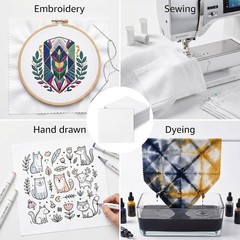 100 Pack 5-inch Cotton Fabric Squares, 5″ Precut Cotton Fabric Squares, Solid…