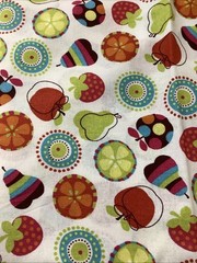 Colorful Fruit Cotton Jo-Ann’s Fabric Blue Green Red Yellow 1 Yard +12” Sewing