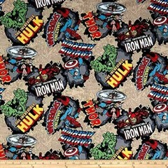 FAT QUARTER MARVEL COMIC BURST FABRIC AVENGERS SUPERHERO CAPTAIN AMERICA HULK