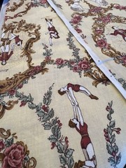 RARE Vtg Cotton FABRIC La Comedie Italienne Ledoux Hermes Scarf Style Art BTHY